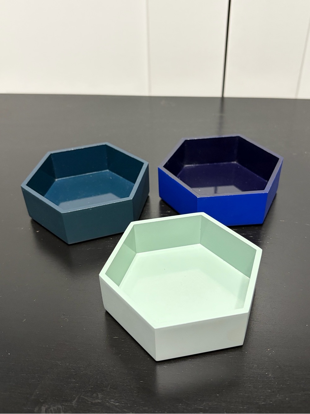 Anthropologie - Discontinued - Geometric Ceramic Stacking Trinket Trays - 3 pc